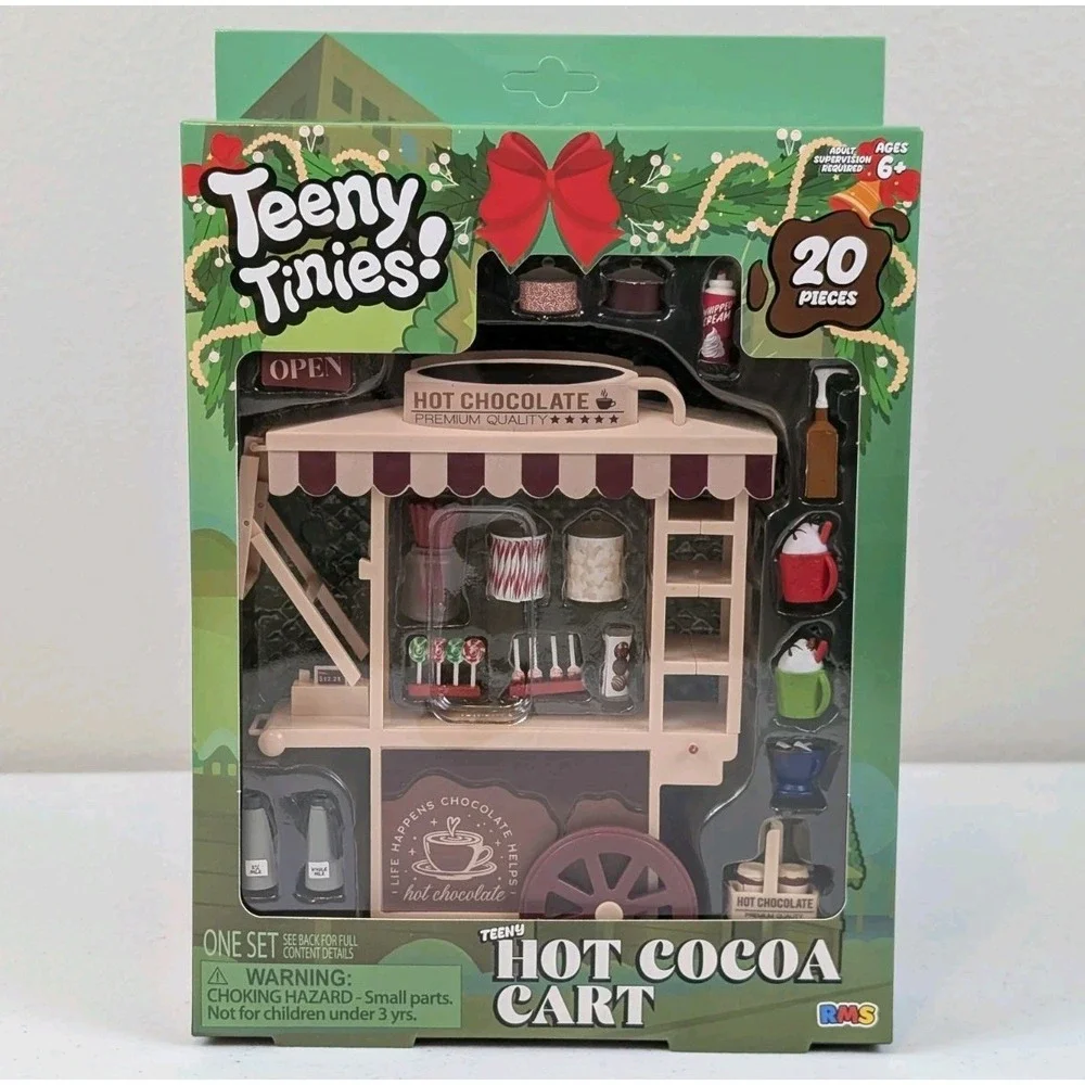 Teeny Tinies Teeny Hot Cocoa Cart Mini Food Playset 20 Piece Set Ages 6+ NIB